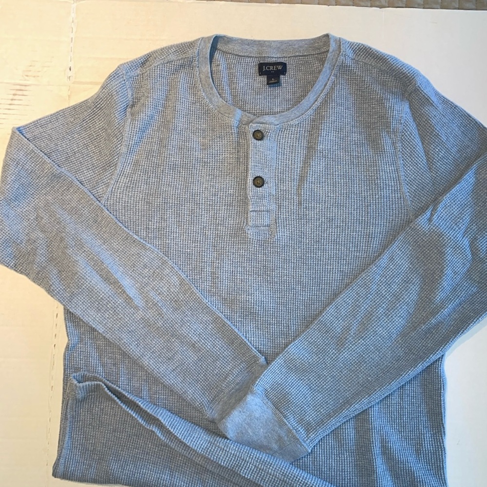 J Crew light blue waffle long sleeve